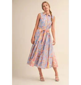 Caroline Button Down Collared Midi Dress