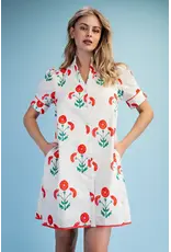 Poppy Floral Button Down Short Sleeve Dress