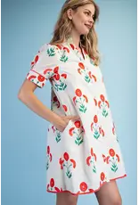 Poppy Floral Button Down Short Sleeve Dress
