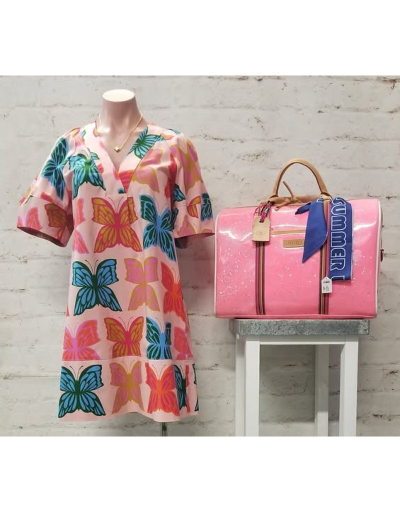 Uncle Frank Uncle Frank Butterflies Shift Dress Pink