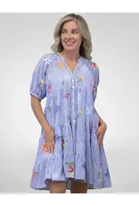 Kyla Seo Karia Dress Blue Stripe