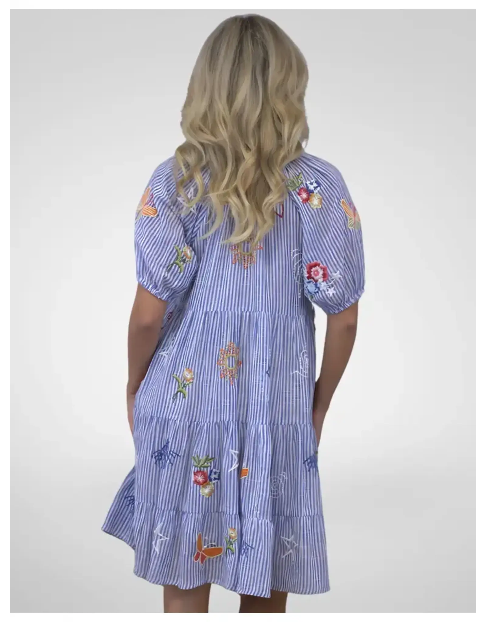 Kyla Seo Karia Dress Blue Stripe
