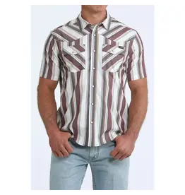 Cinch Cinch Short Sleeve Striped Camp Shirt