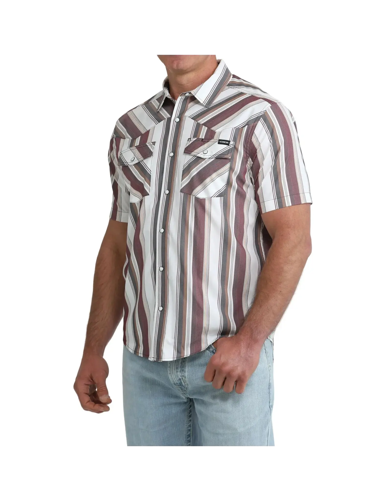 Cinch Cinch Short Sleeve Striped Camp Shirt