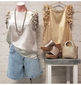 Georgina Metallic Crinkle Top