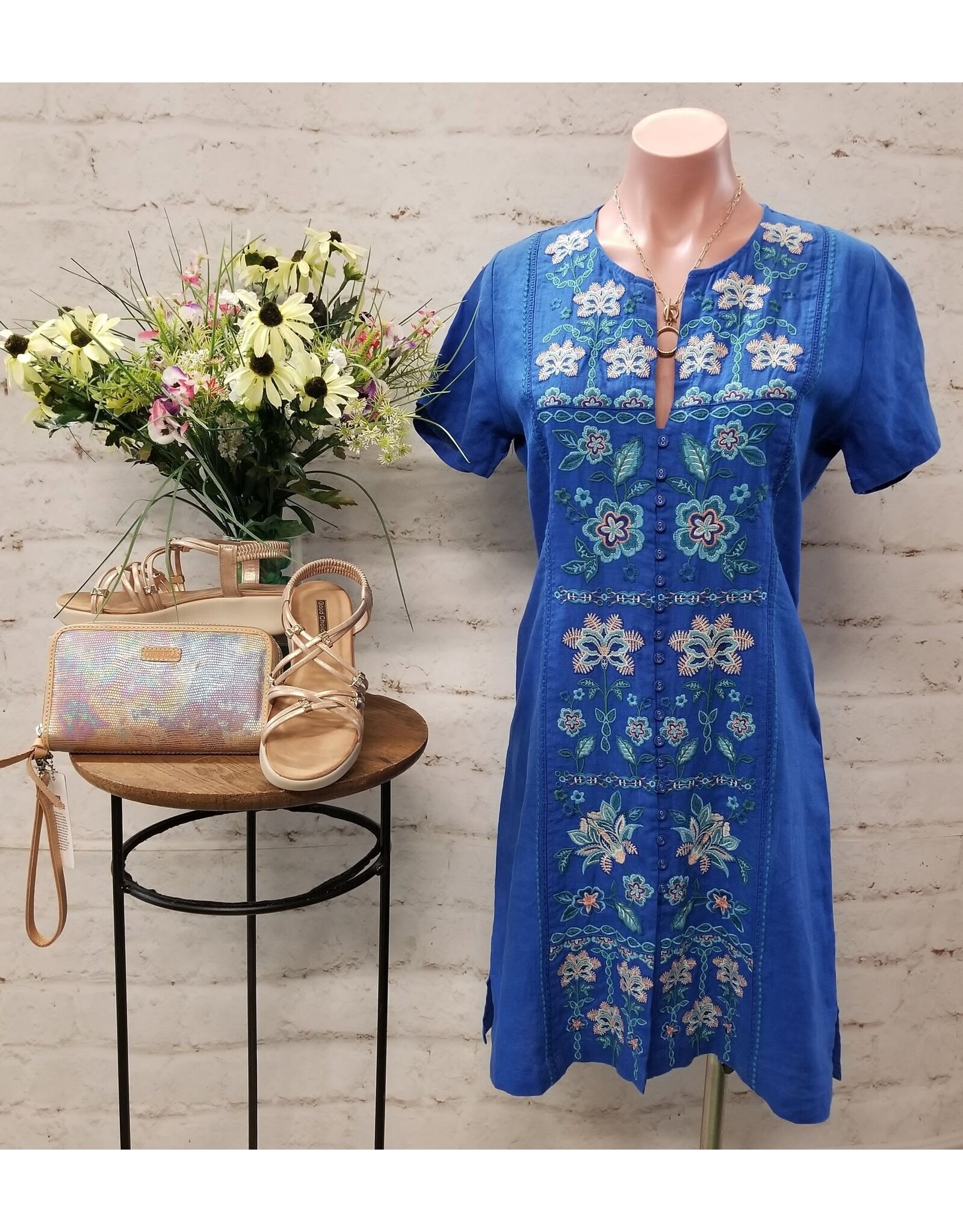 Johnny Was Johnny Was Button Front Linen Dress - Boheme