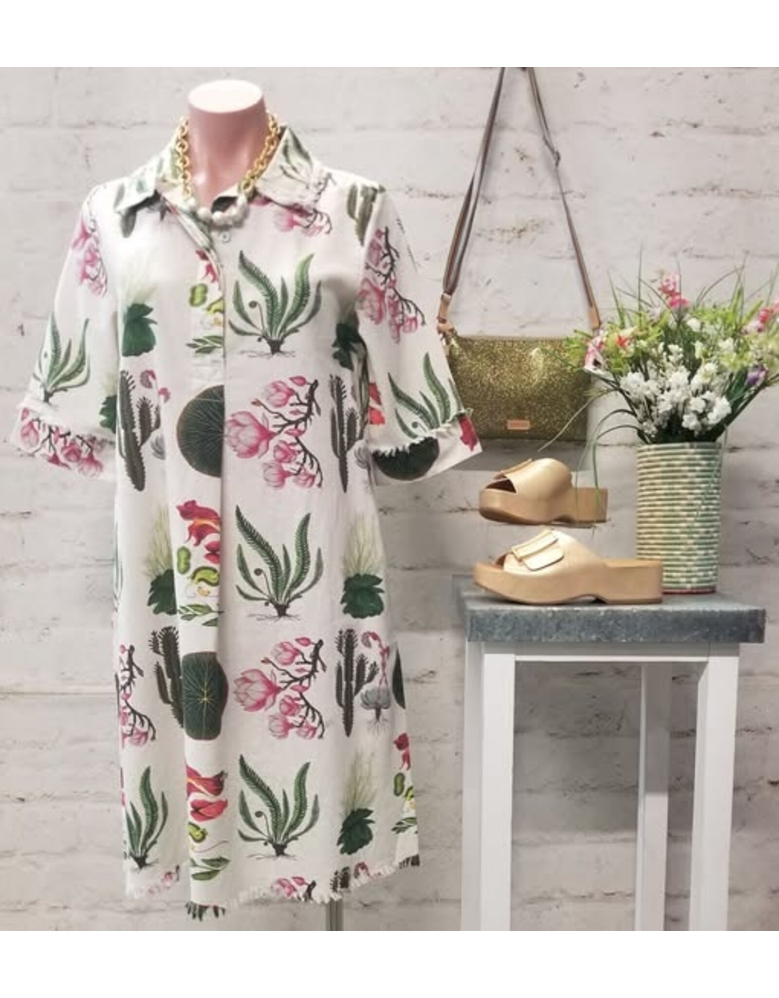 Dizzy Lizzie Chatham Dress Ivory Ground Botanical
