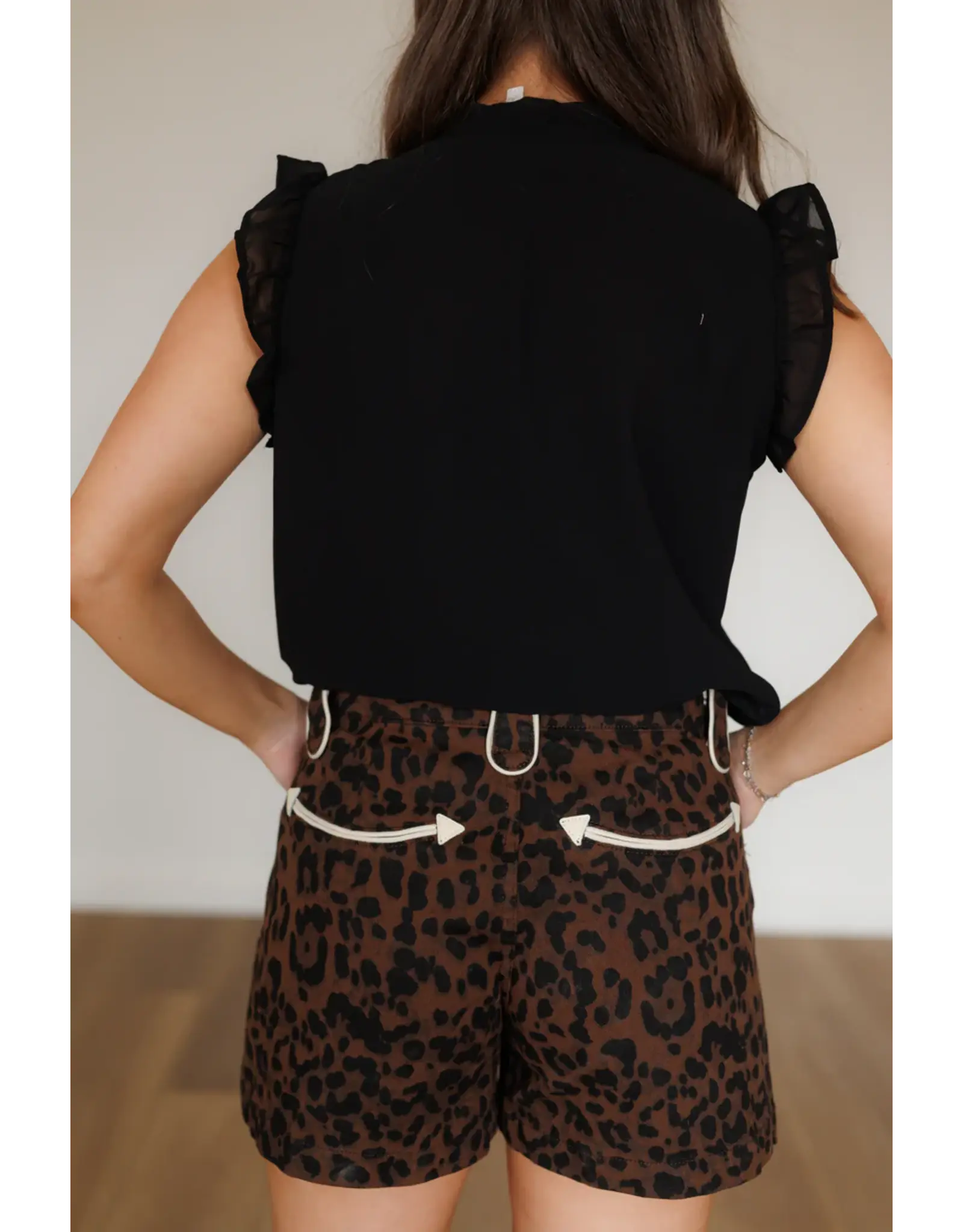 Howdy Hanny Smiley Shorts Leopard