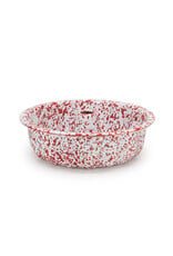 Enamelware Bundt Pan Splatterware Red
