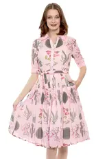 Dizzy Lizzie Mrs. Maisel Pink Botanical Print Dress