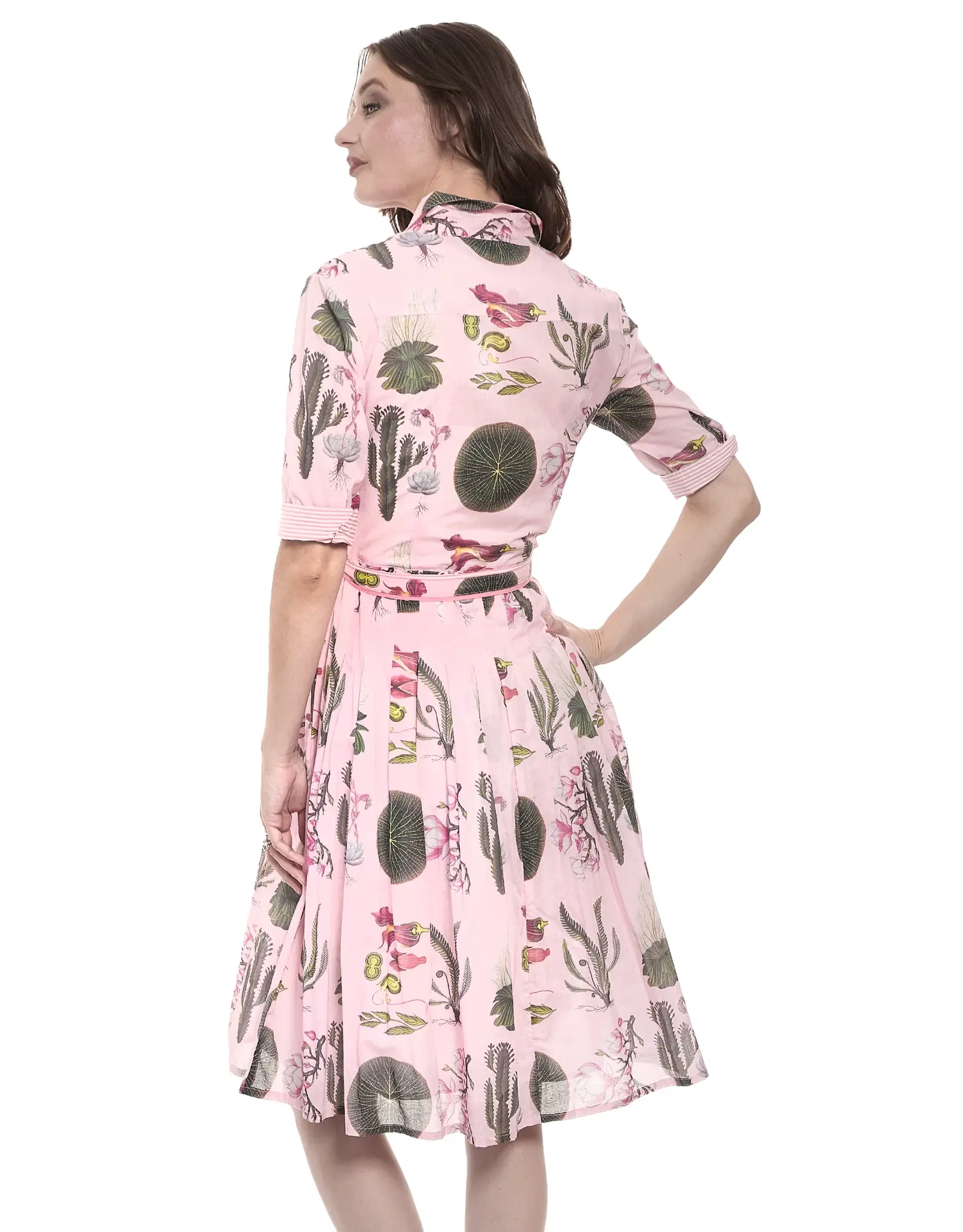 Dizzy Lizzie Mrs. Maisel Pink Botanical Print Dress
