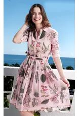 Dizzy Lizzie Mrs. Maisel Pink Botanical Print Dress