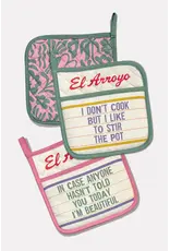 El Arroyo El Arroyo Marquee Set of 2 Pot Holders Stir the Pot