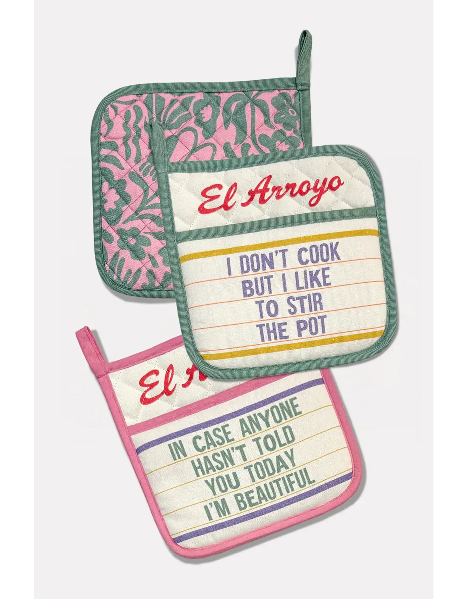 El Arroyo El Arroyo Marquee Set of 2 Pot Holders Stir the Pot