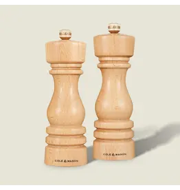 Cole & Mason London Natural Beech Salt & Pepper Mills 7 Inch