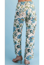 Aster Floral Ankle Crop Pants Blue Mix