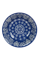 Patchwork Bandana Melamine Bowl Indigo Medallion, Set of 4