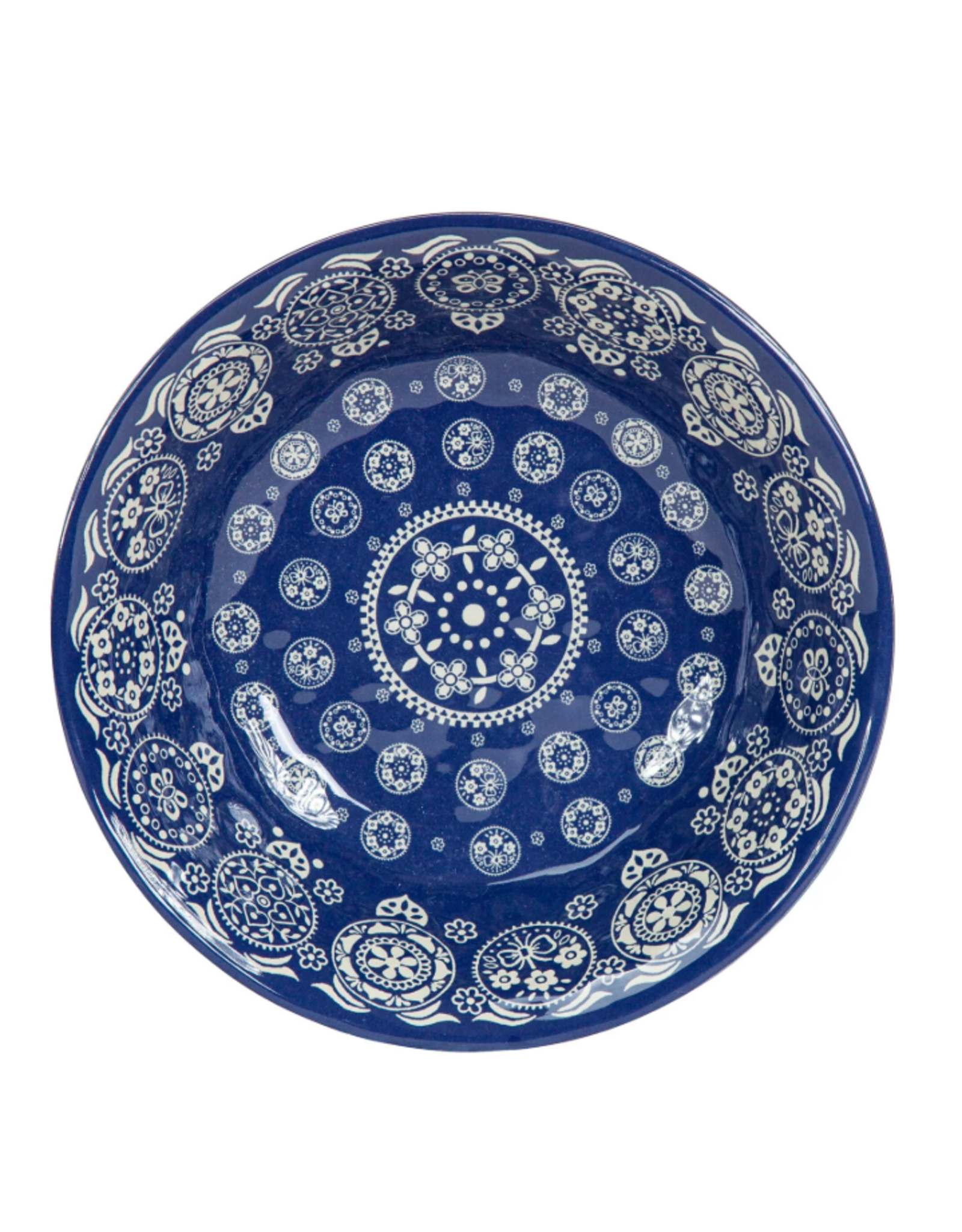 Patchwork Bandana Melamine Bowl Indigo Medallion, Set of 4