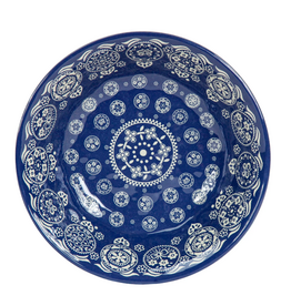 Patchwork Bandana Melamine Bowl Indigo Medallion, Set of 4