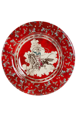 Patchwork Bandana Melamine Salad Plate Red Lasso Cowboy, Set of 4