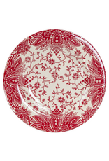 Patchwork Bandana Melamine Salad Plate Red Floral Vine, Set of 4