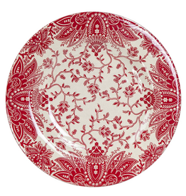 Patchwork Bandana Melamine Salad Plate Red Floral Vine, Set of 4