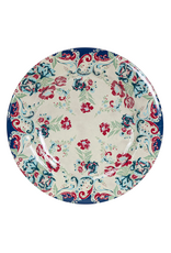 Patchwork Bandana Melamine Dinner Plate Blue Prairie Floral, Set of 4
