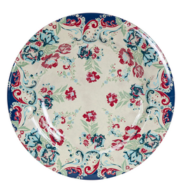 Patchwork Bandana Melamine Dinner Plate Blue Prairie Floral, Set of 4