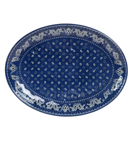 Patchwork Bandana Melamine Serving Platter Inidgo