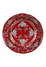 Patchwork Bandana Melamine Serving Bowl Red Floral