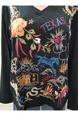Johnny Was Johnny Was Slit Long Sleeve Tee Texas Black