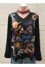 Johnny Was Johnny Was Slit Long Sleeve Tee Texas Black