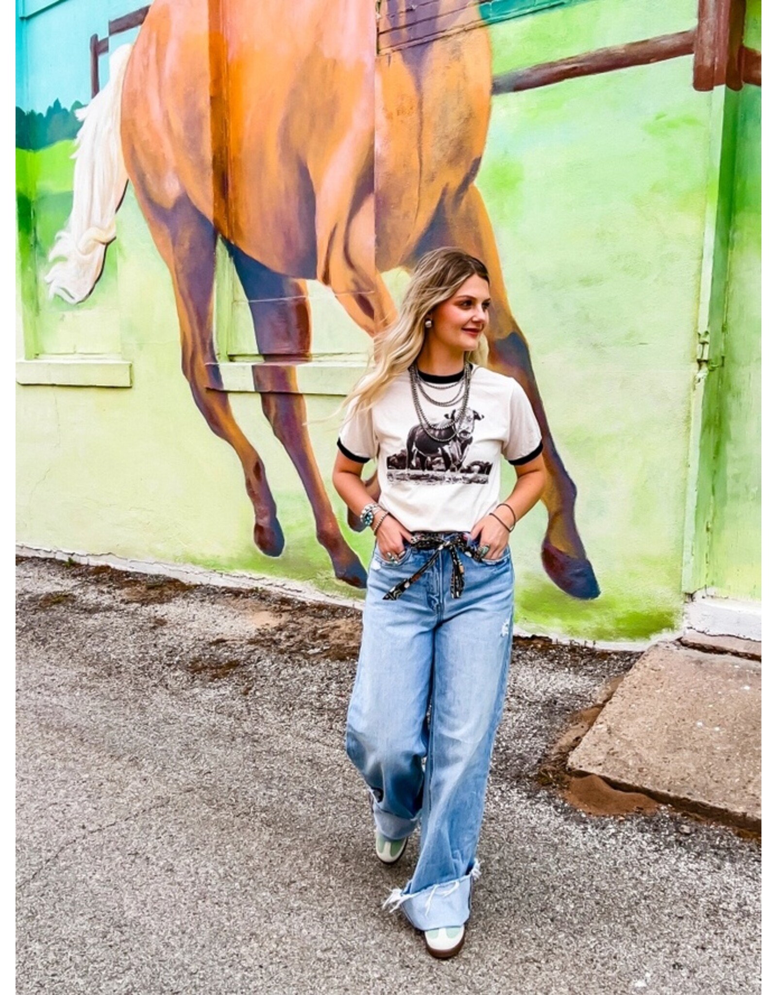 The Horned Bull Ringer Tee