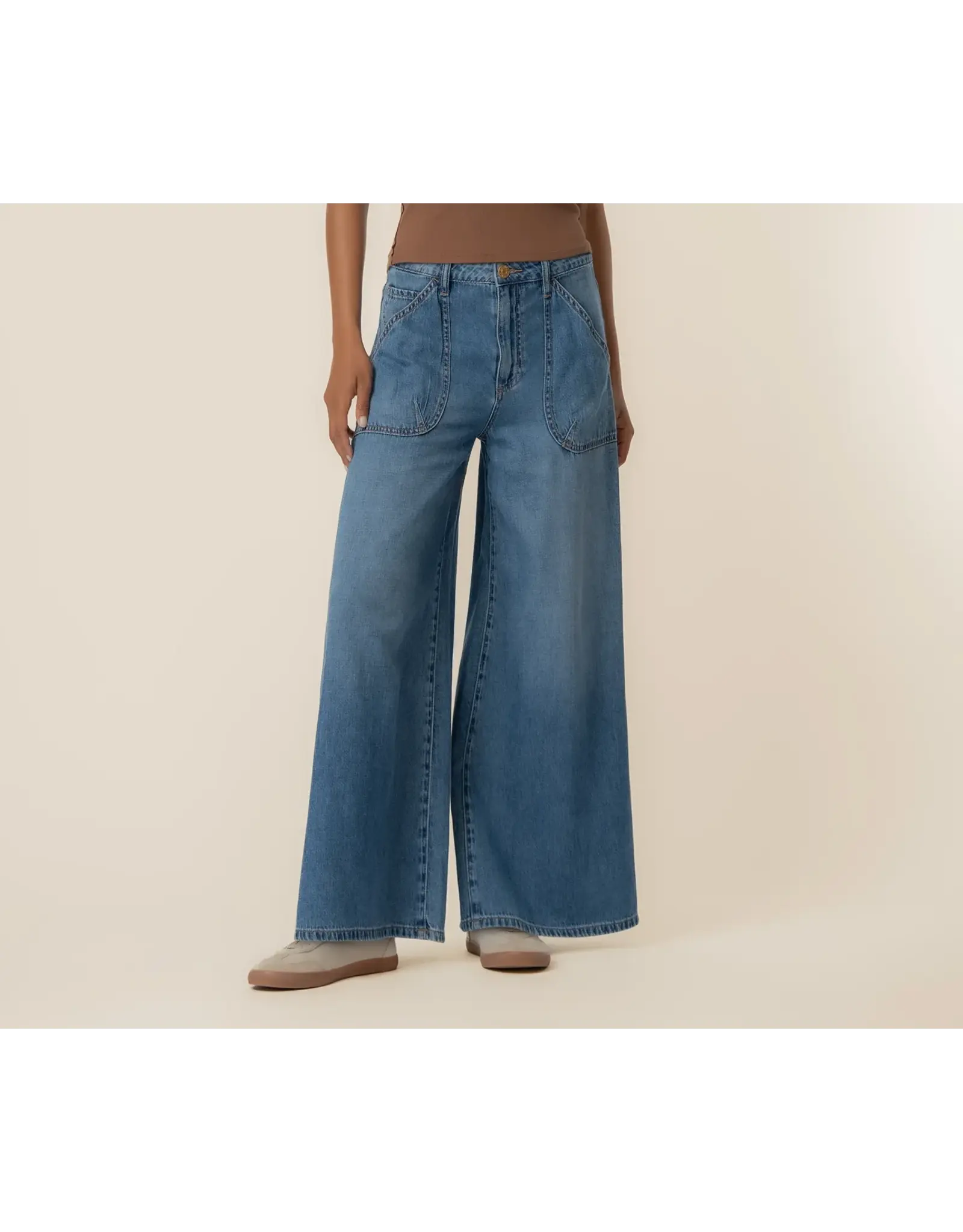 Kut from the Kloth / STS Blue KUT Blake High Rise Crop Super Wide Leg Simulated Wash