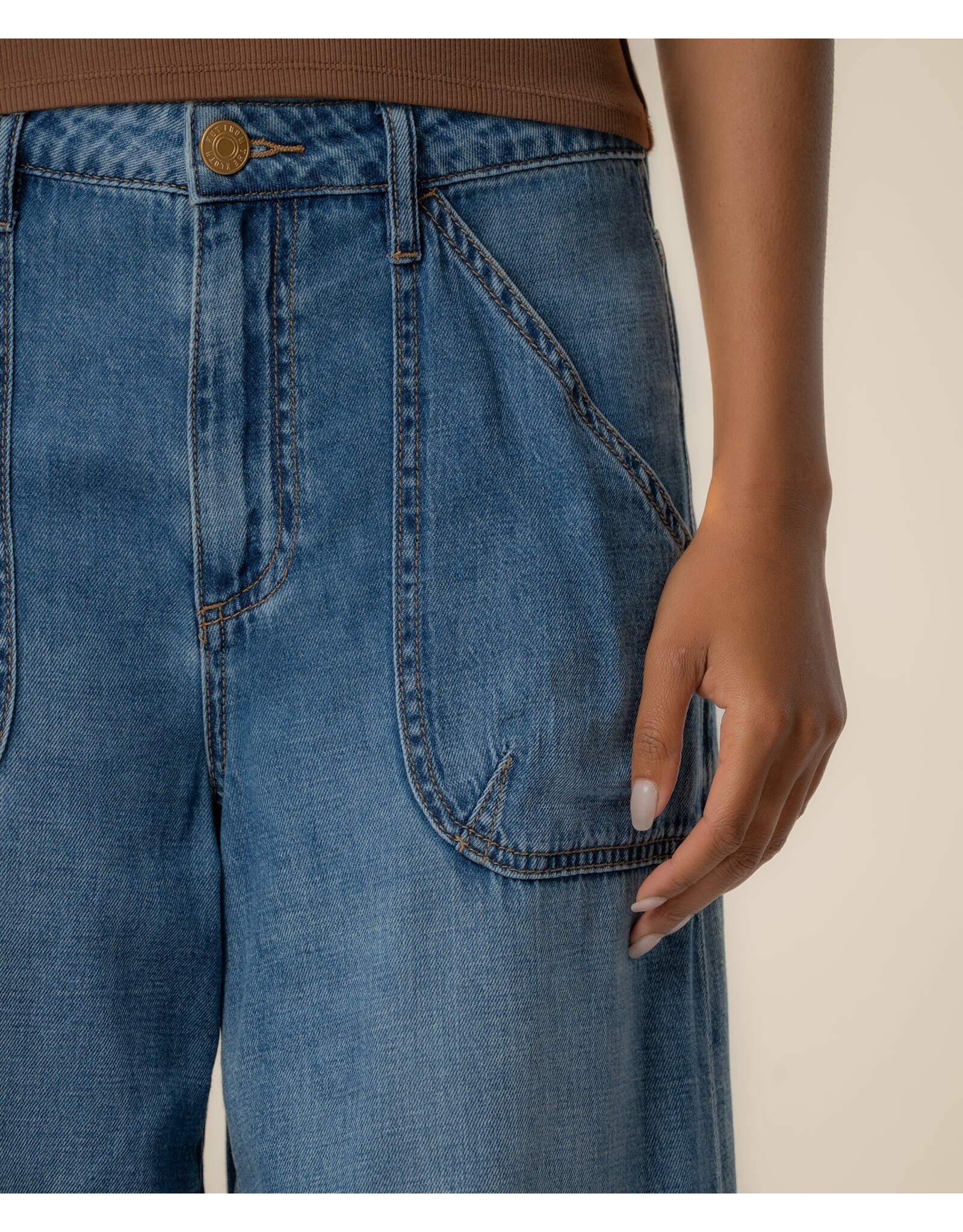 Kut from the Kloth / STS Blue KUT Blake High Rise Crop Super Wide Leg Simulated Wash
