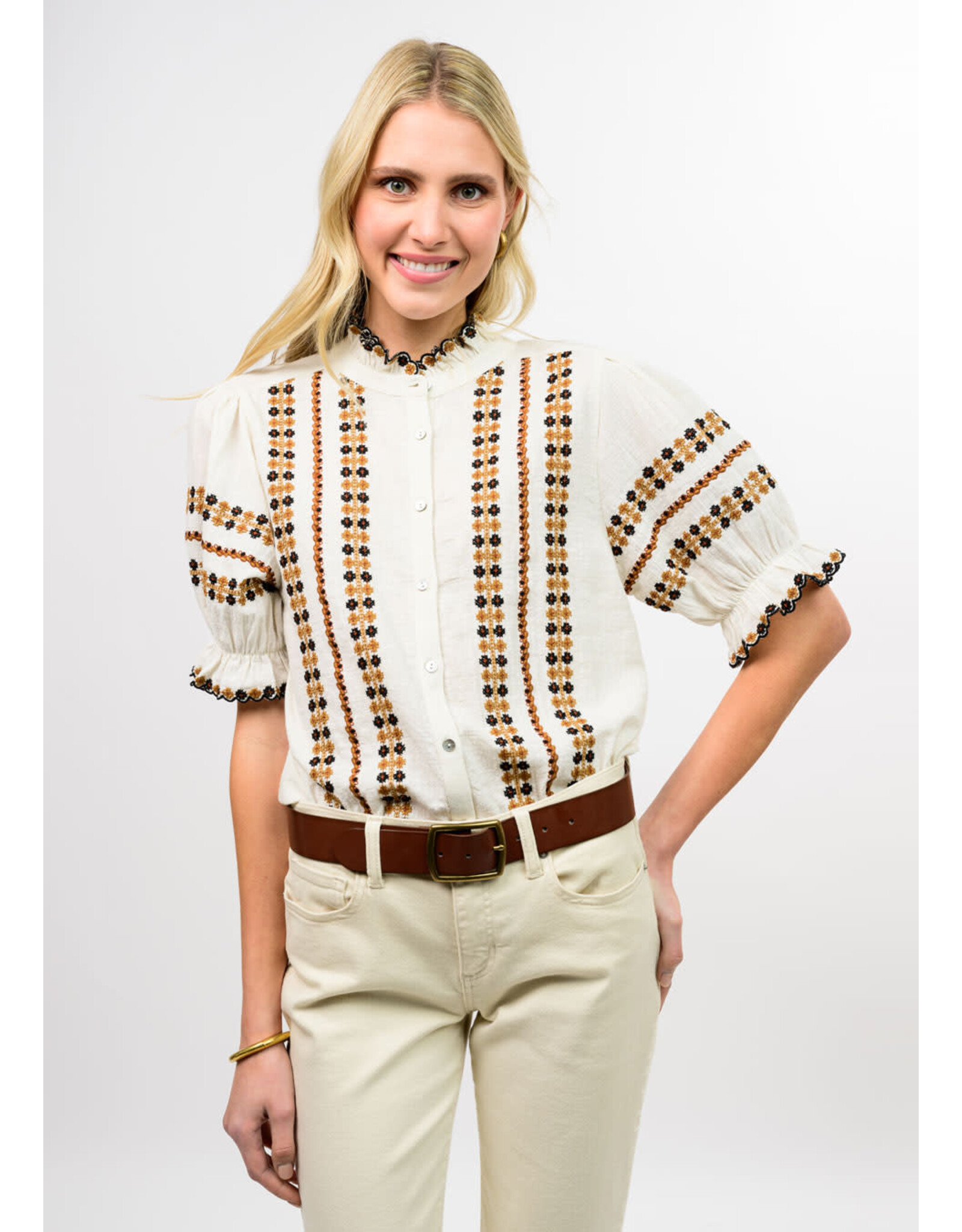 Ivy Jane Ivy Jane Rows of Embroidery Top