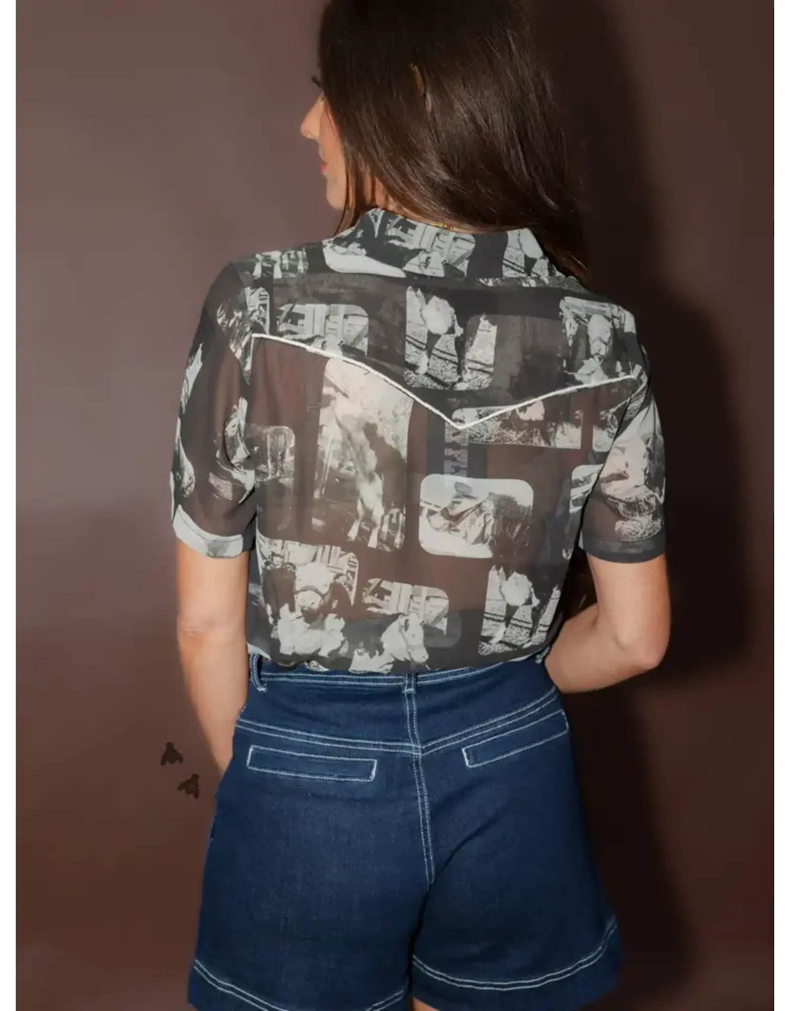 Hereford Edit Button Down Collared Top