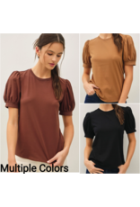 Nena Cotton Jersey Puff Sleeve T-Shirt