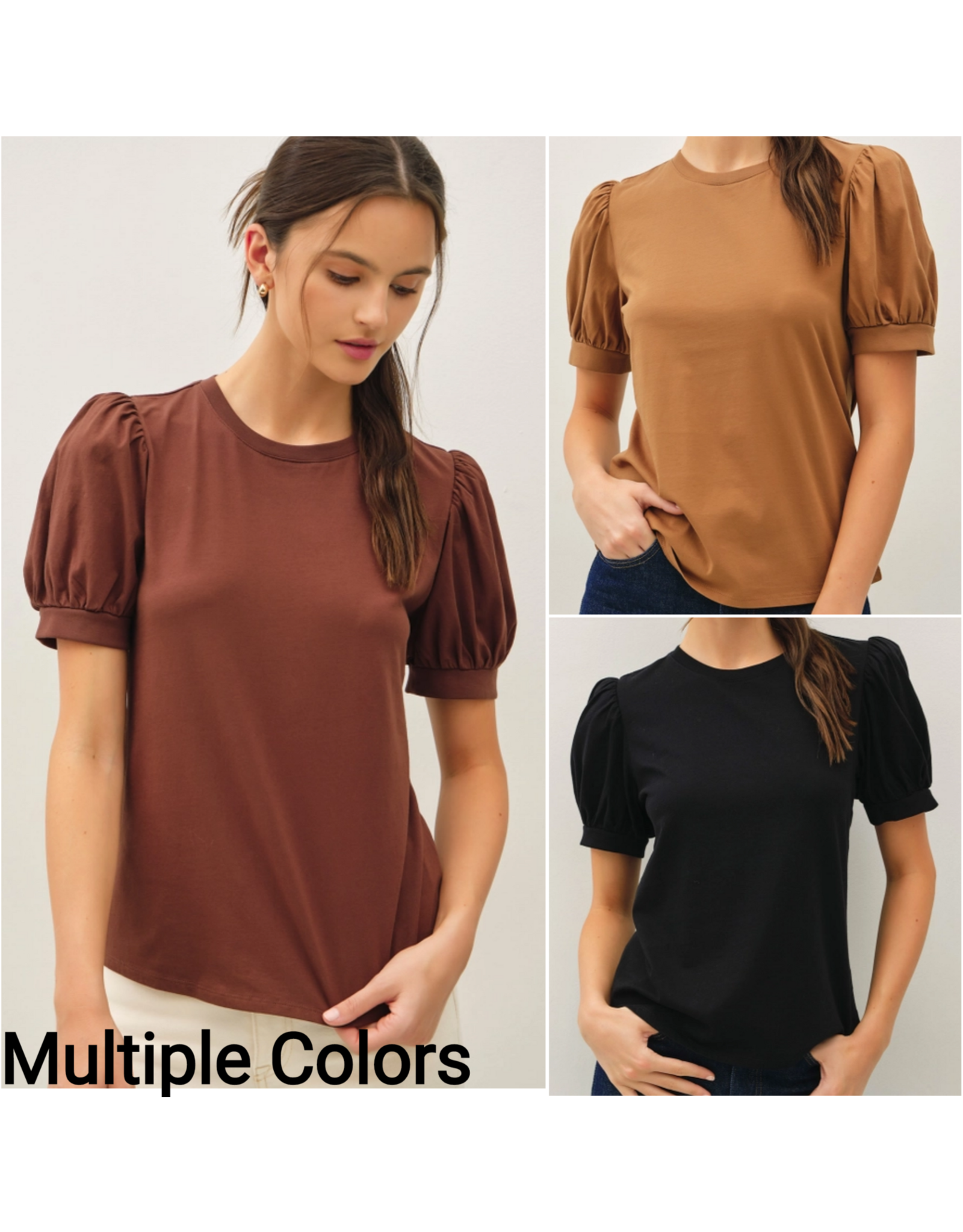 Nena Cotton Jersey Puff Sleeve T-Shirt