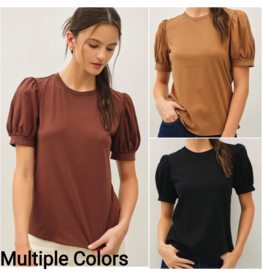 Nena Cotton Jersey Puff Sleeve T-Shirt
