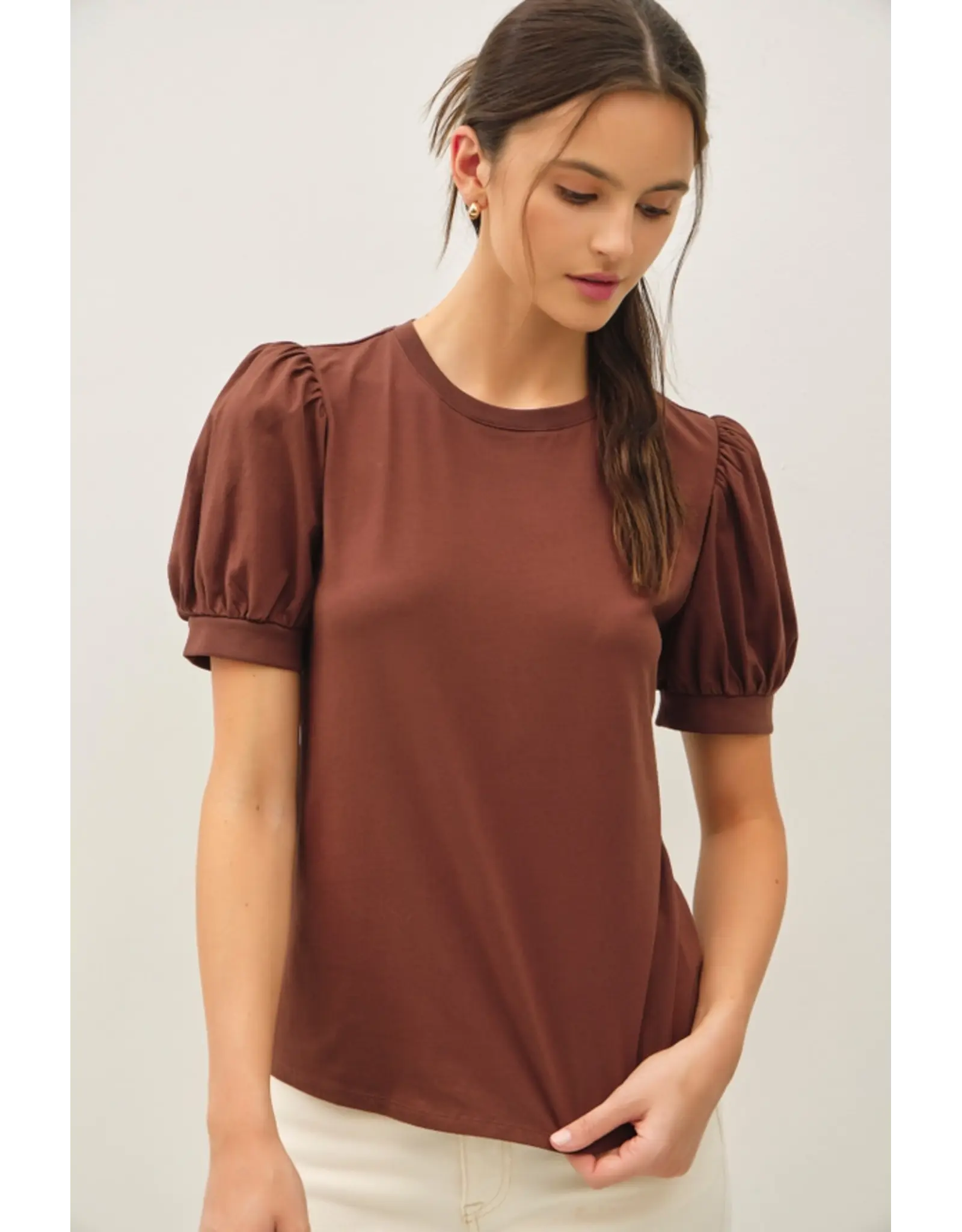 Nena Cotton Jersey Puff Sleeve T-Shirt