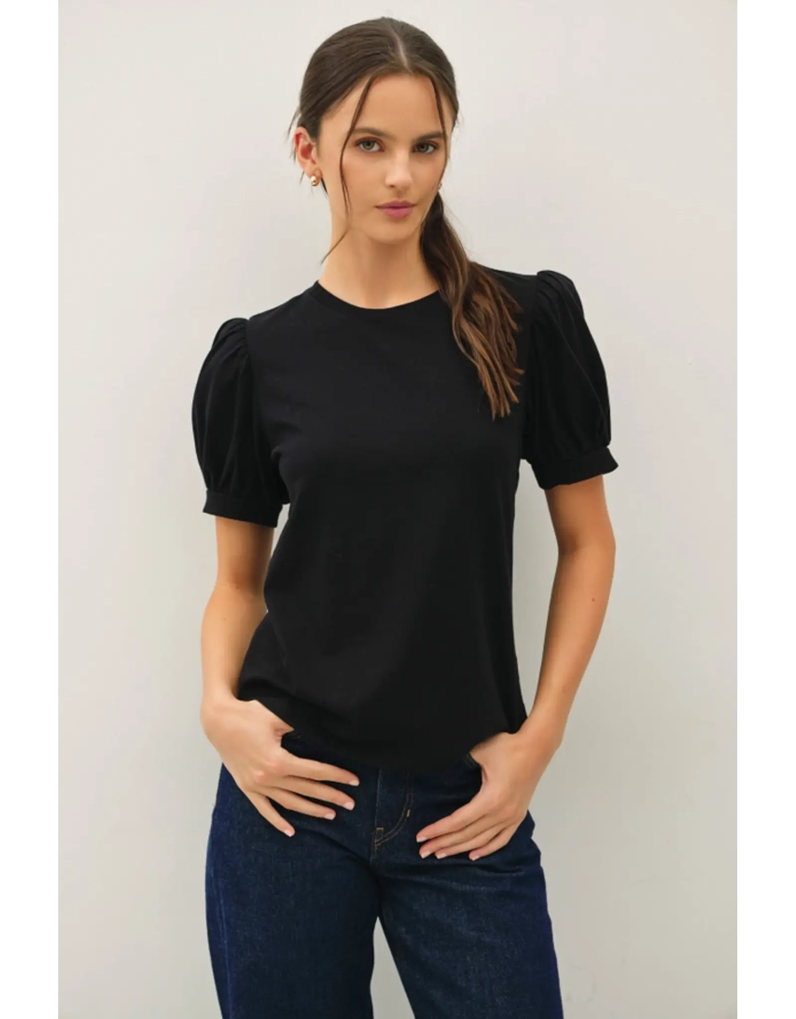 Nena Cotton Jersey Puff Sleeve T-Shirt
