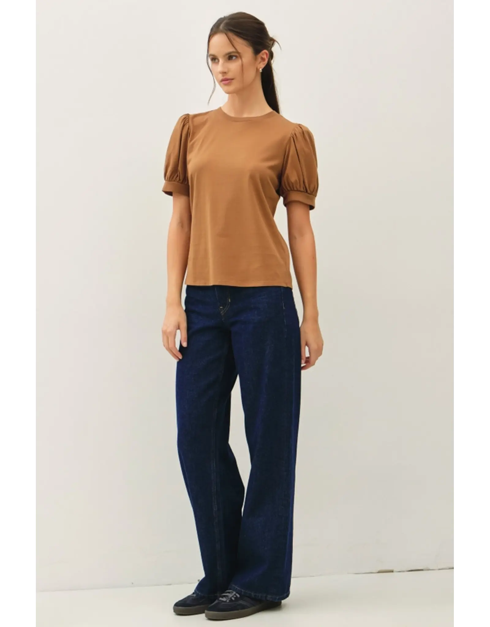 Nena Cotton Jersey Puff Sleeve T-Shirt