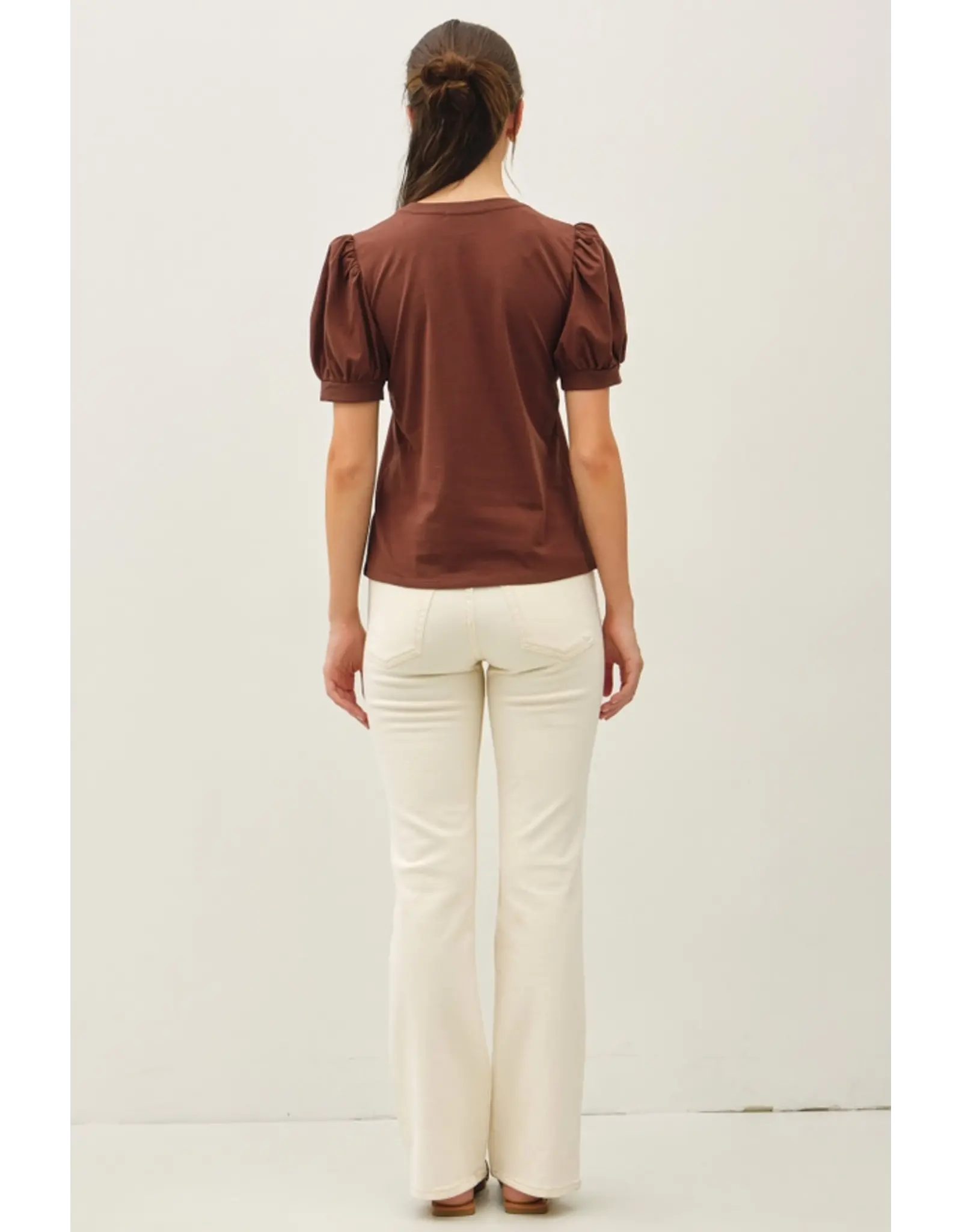 Nena Cotton Jersey Puff Sleeve T-Shirt