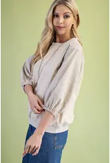 Natalia Mixed Fabric Top