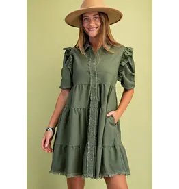 Natasha Olive Shirt Dress
