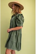 Natasha Olive Shirt Dress