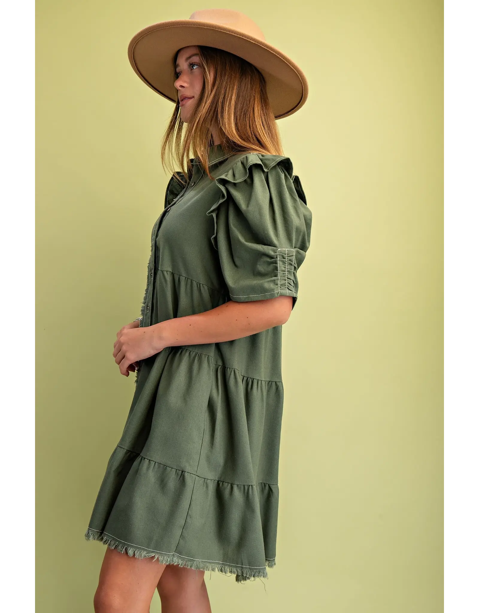 Natasha Olive Shirt Dress