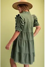 Natasha Olive Shirt Dress