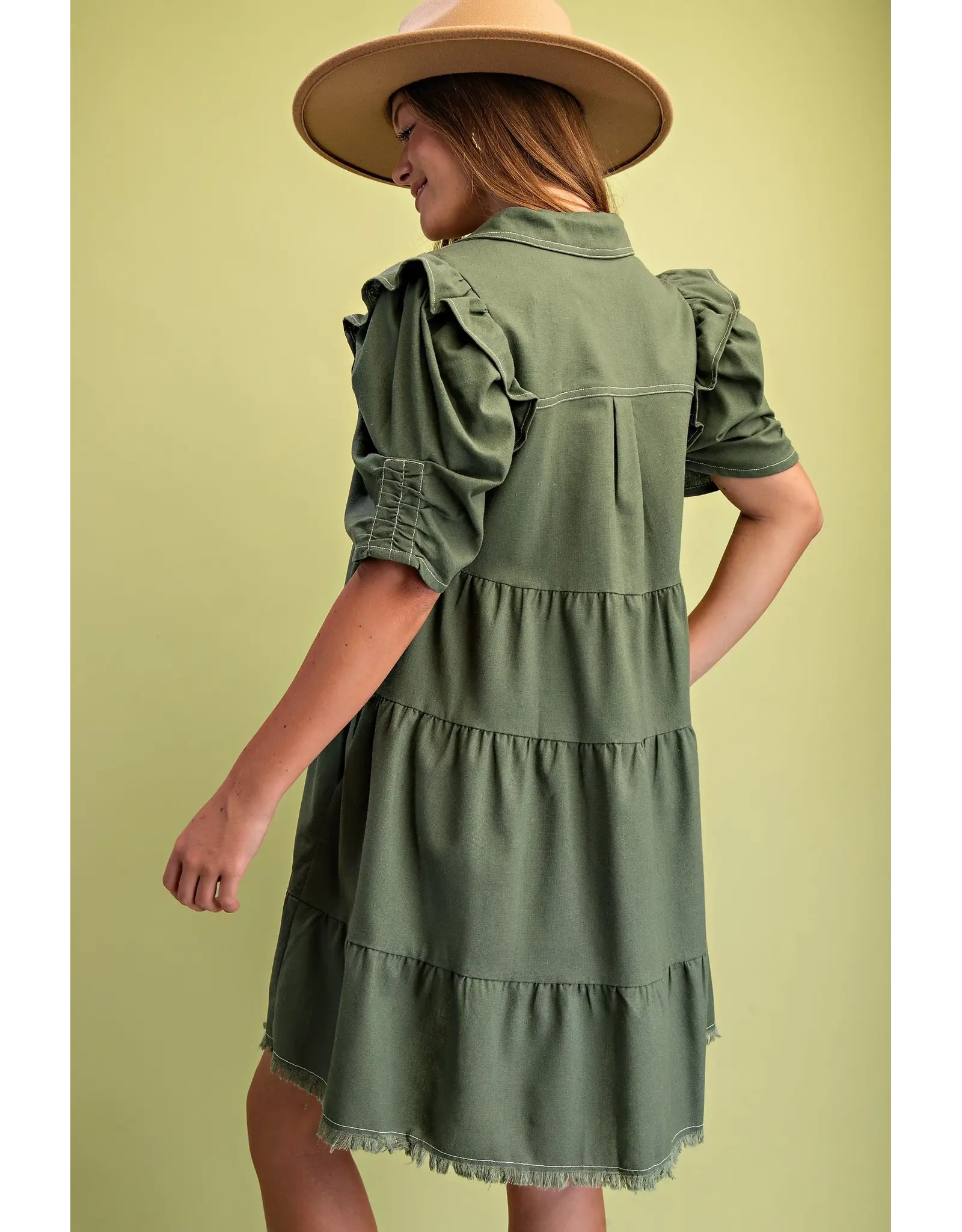 Natasha Olive Shirt Dress